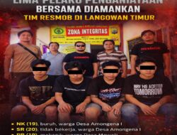 Lima Pelaku Penganiayaan Bersama Diamankan Tim Resmob di Langowan Timur