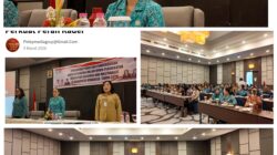 Ketua TP-PKK Martina Lengkong Bawa Materi Penguatan Peran dan Pemberdayaan Kader Kesehatan Keluarga dan Masyarakat.