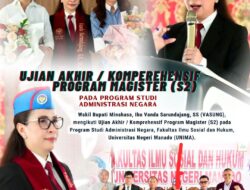 Wabup Vanda Sarundajang Lulus Ujian Akhir Magister Administrasi Negara UNIMA dengan IPK 4,00.