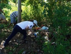 Ketua TP-PKK Martina Lengkong Pimpin Aksi Bersih Lingkungan dan Pemasangan Baliho Larangan Buang Sampah