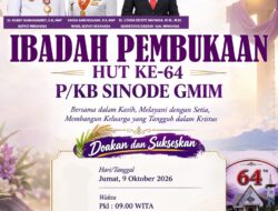 HUT ke-64 Pria Kaum Bapa Sinode GMIM Siap Digelar di Tondano, Bertemu dalam Kasih, Melayani dengan Setia